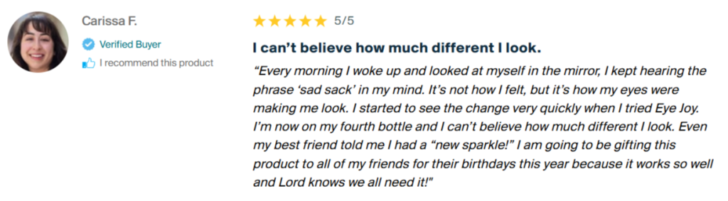 Eye Joy Anti Wrinkle Serum Customer Review