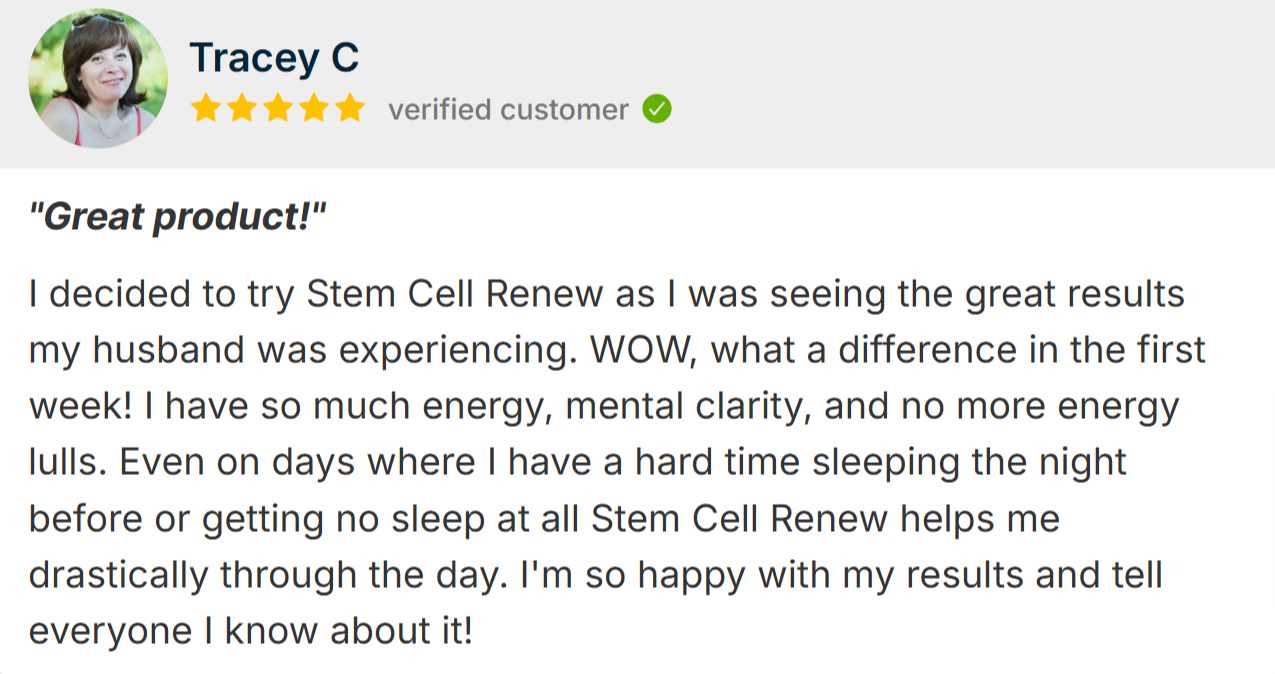Stem Cell Renew Customer Review