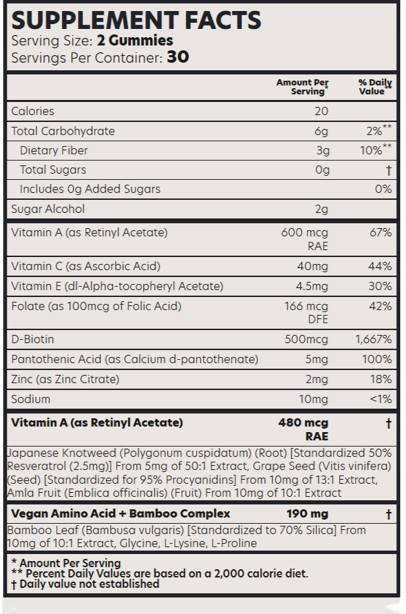Collagen NutraBoost Gummies Supplement Fact